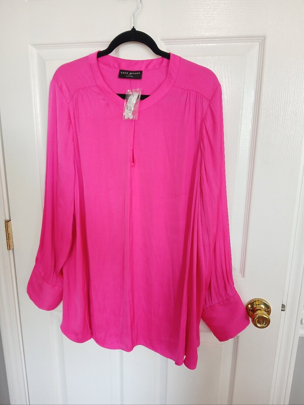 Lane Bryant Fuchsia Keyhole Blouson Top Relaxed Office Business Party Casual NWT